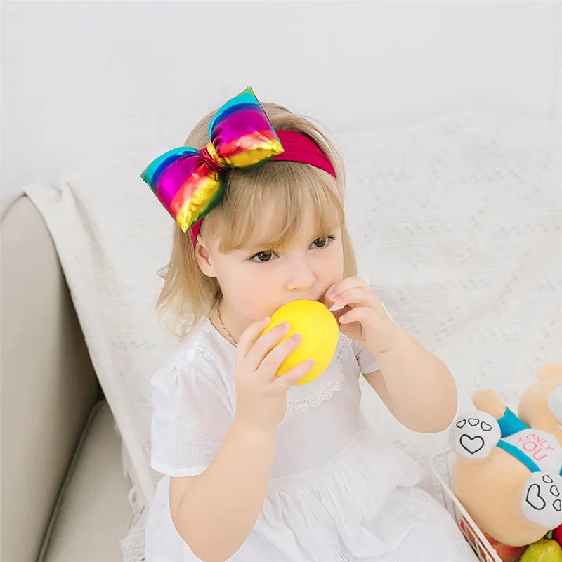 

1PC Big Glitter Metallic Messy Bow Headband Hair Bows Girls And Kids 2019 Sequins Bow Headbands Girls DIY Hair Accessories