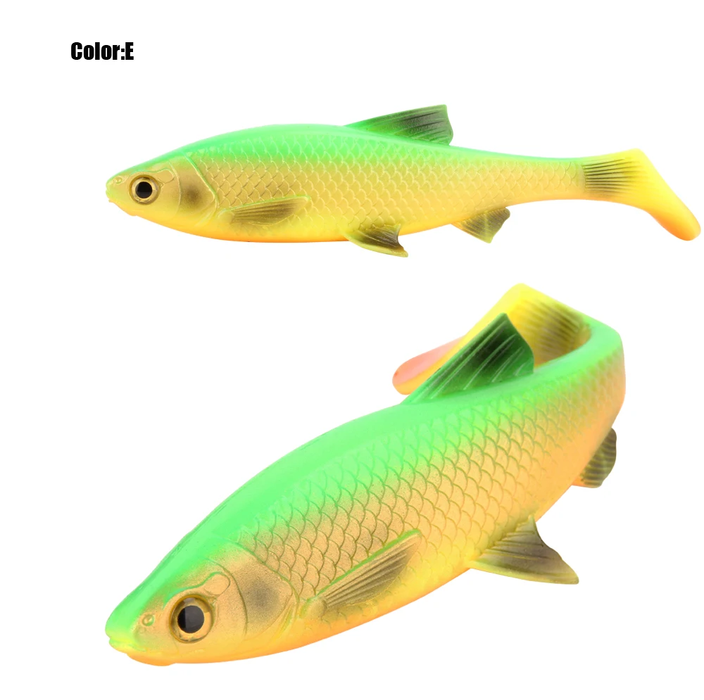 RoseWood 1pc 40g84g Perfect T-Style Tail 3D Scanned Soft Fishing Lure + 1PC Double VMC Hooks With Screw Connector For Big Game  (9)