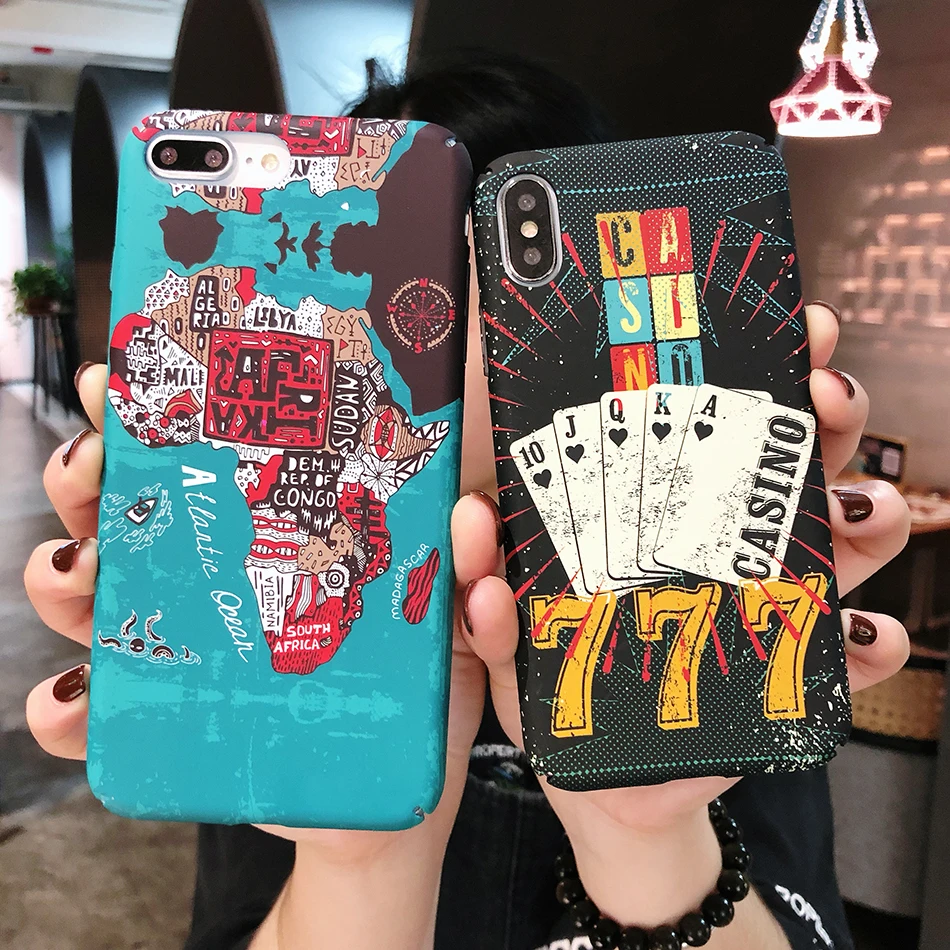 

New all-inclusive Shell Cover For iphone xs max Case Luxury Poker Hard tpu Case For iphone X Xs XR 6 6s 7 8 plus capa B318