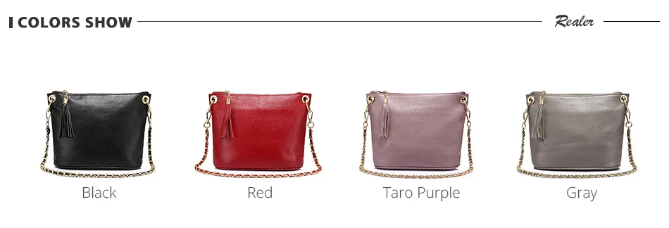 REALER брендовые модные женские сумки через плечо из натуральной кожи женские сумки известных брендов сумки-мессенджеры черные/красные/фиолетовые/серые