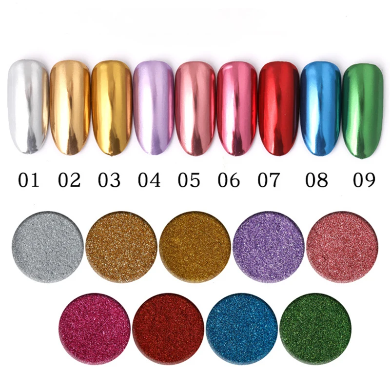 

Ladymisty Metallic Mirror Nail Glitter Chrome Powder Holographic Powder Nail Art Sparkles for Nails Dust Nail Dust Decoration