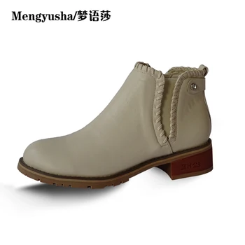 

Mengyusha2018 autumn and winter new European and American thick with Chelsea boots Martin boots bare boots