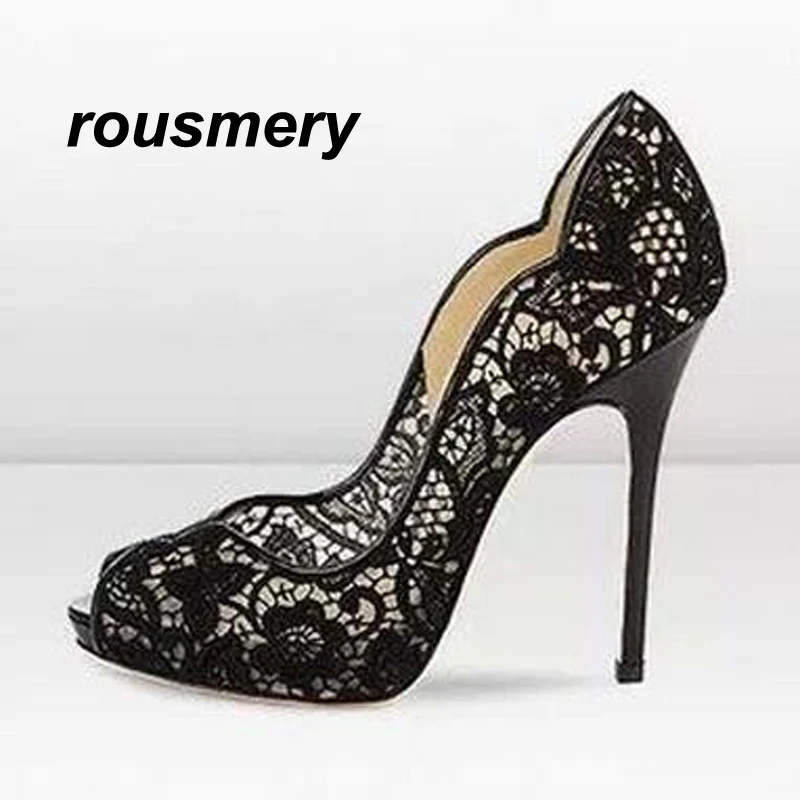 black lace pumps womens shoes