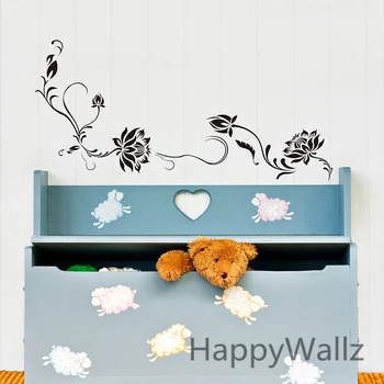 

3d Flower Wall Sticker Beautiful Lotus Floral Wine Wall Decal DIY Removable Vinyl Wall Art F16