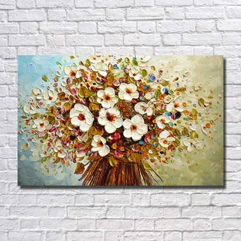 

Free shipping Fashion 100%Handmade Abstract flowers Oil Painting on Canvas Pictures wall image picture room Home Decor no frame