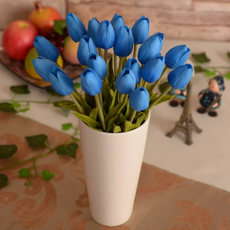 2017Hot sales 21 pieces/lot, Artificial flower high quality real touch PU Tulip desktop wedding home decoration gift multi-color