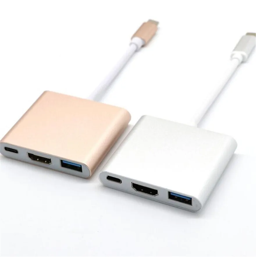 3 в 1 концентратор типа C USB PD 4K * 2K 1080p HDMI USB3.0 0 адаптер для Macbook Samsung S10 S9 S8 Huawei p30 p20 pro| |