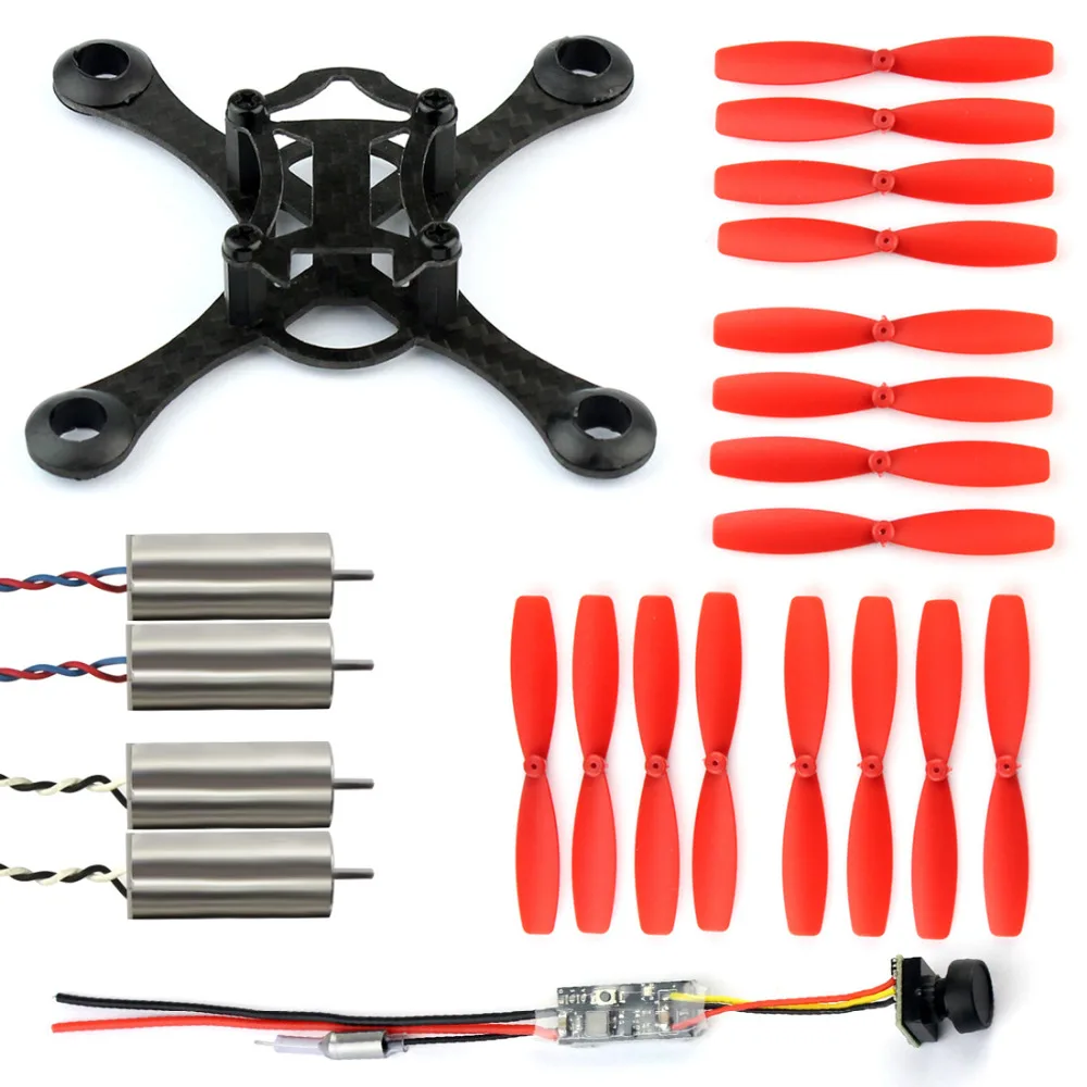 JMT DIY FPV Racing Drone Parts 100mm Carbon Fiber Frame Kit + 1S 3.7V 8520 Brushed Motor + 60mm CW CCW Props+Q25 MINI VTX+CAMERA JMT DIY FPV Racing Drone Parts 100mm Carbon Fiber Frame Kit + 1S 3.7V 8520 Brushed Motor + 60mm CW CCW Props+Q25 MINI VTX+CAMERA
