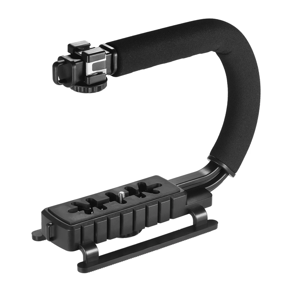 U-C-Shaped-Bracket-Holder-3-Shoe-Mounts-Handle-Handheld-Video-Action-Stabilizer-Grip-for-iPhone