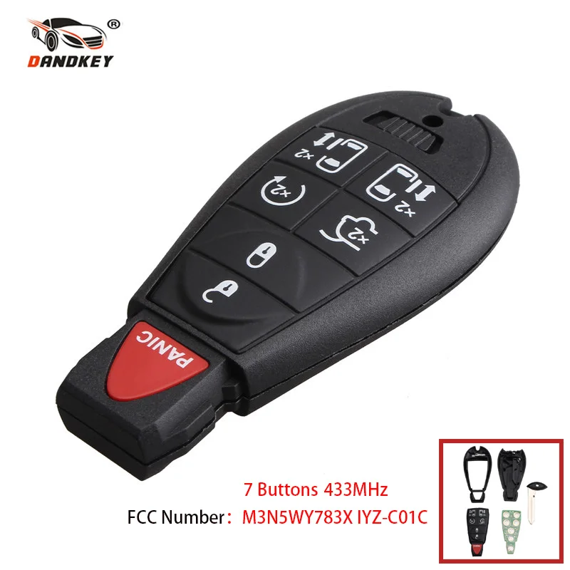 Dandkey 7 6+1 6 Buttons Car Remote Control Key M3N5WY783X IYZ C01C Fob