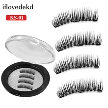 Iflovedekd без клея накладные ресницы на магнитах удлиняющие синтетические волосы магнит Поддельные ресницы