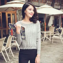 Женский весенний вязаный свитер, чистый кашемир, вязанный зеленый пуловер, свитера с рисунком черепа, Женский кашемировый свитер