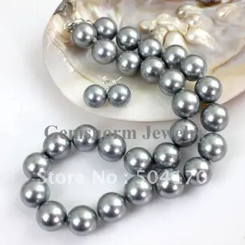 

Latest Fashion Shell Pearl Jewelry Natural Seashell Big Pearls Set 14MM Lustrous Shell Jewelry Set SP023