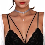 Двухслойное ожерелье-цепочка в стиле панк 90 s, цепочка, бисер серебряного цвета, ожерелье с кулоном, женское модное готическое ожерелье, ювелирное изделие