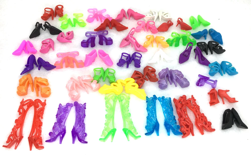 

NK Wholesale 40 Pairs 80pcs Doll Shoes Fashion Cute Colorful Assorted shoes for Barbie Doll with Different styles Baby Toy