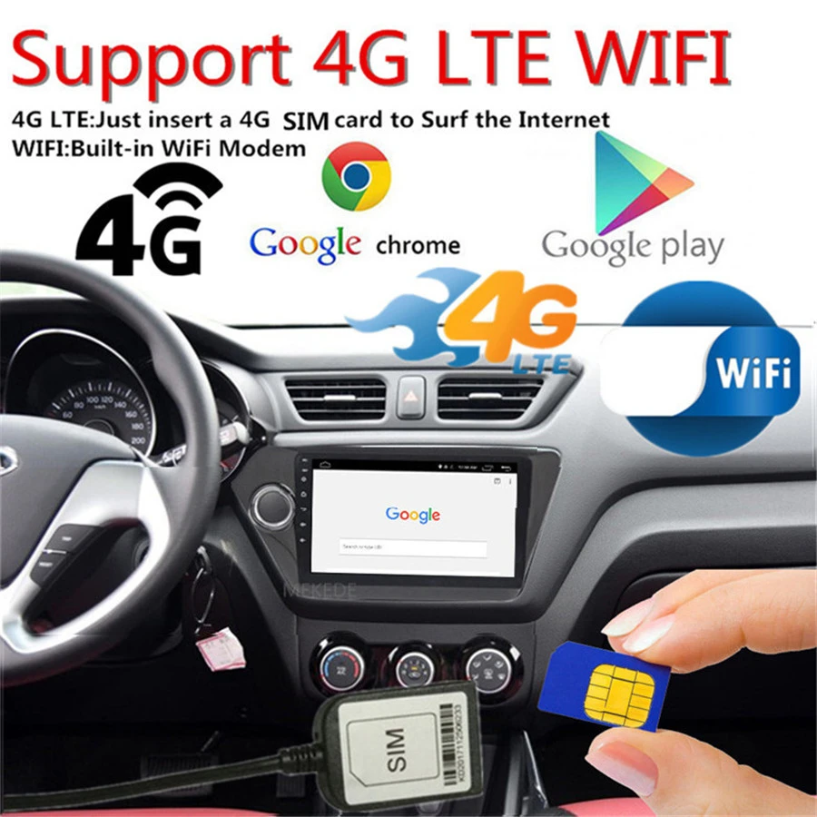 Excellent For 08-16 Hyundai Elantra 9" 2DIN Quad-Core 2+32G Car Stereo Radio GPS Wifi 4G LTE BT DAB Mirror Link OBD Android 6.0 3