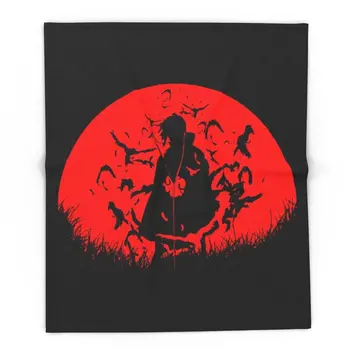 

Blanket Custom Red Moon Itachi Fleece Blanket Sofa/Bed/Plane Travel Plaids Bedding Towel