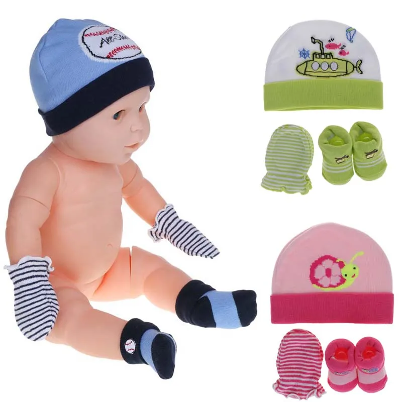Baby Hat Gloves Socks Knitted Soft Warm Winter Newborn Beanie Infant