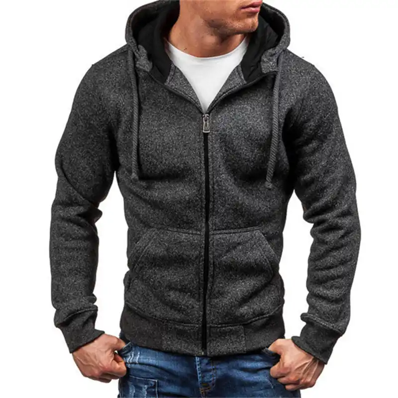 sudadera gris cremallera hombre