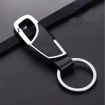 

Car Handmade Leather Metal Key Chain Key ring For Fiat Panda Bravo Punto Linea Croma 500 595 Car Styling