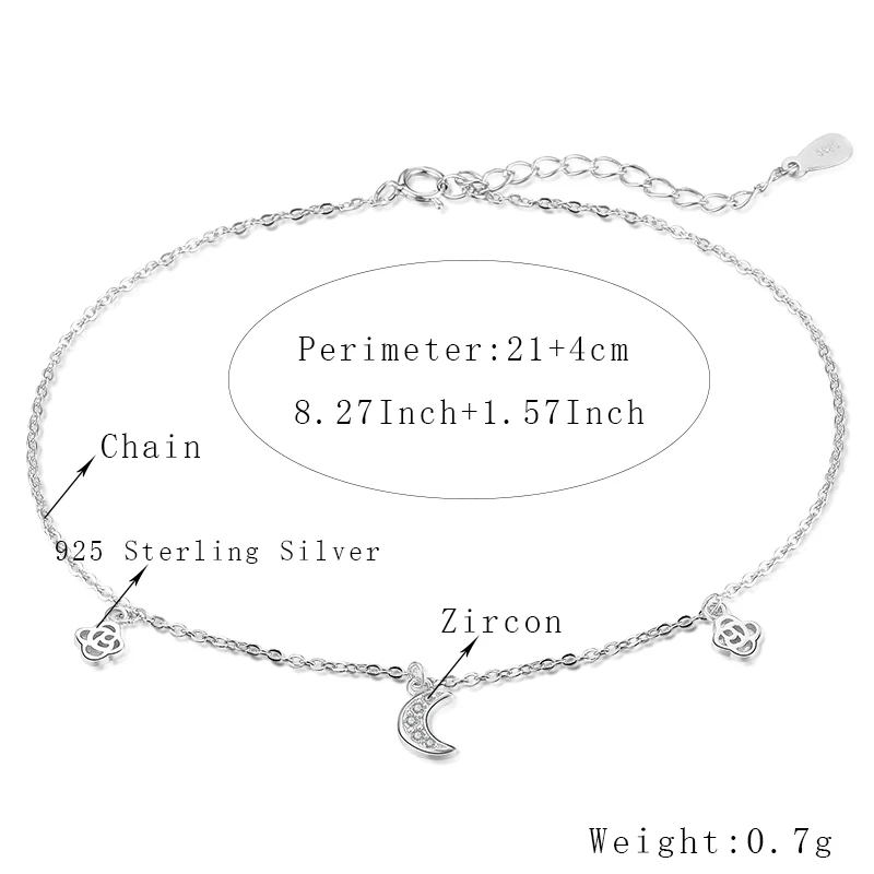 Специальное предложение, ювелирные изделия Tornozeleiras Bijoux chevill Argent Concho из стерлингового серебра 925 пробы, форма цветка женские браслеты для щиколотки