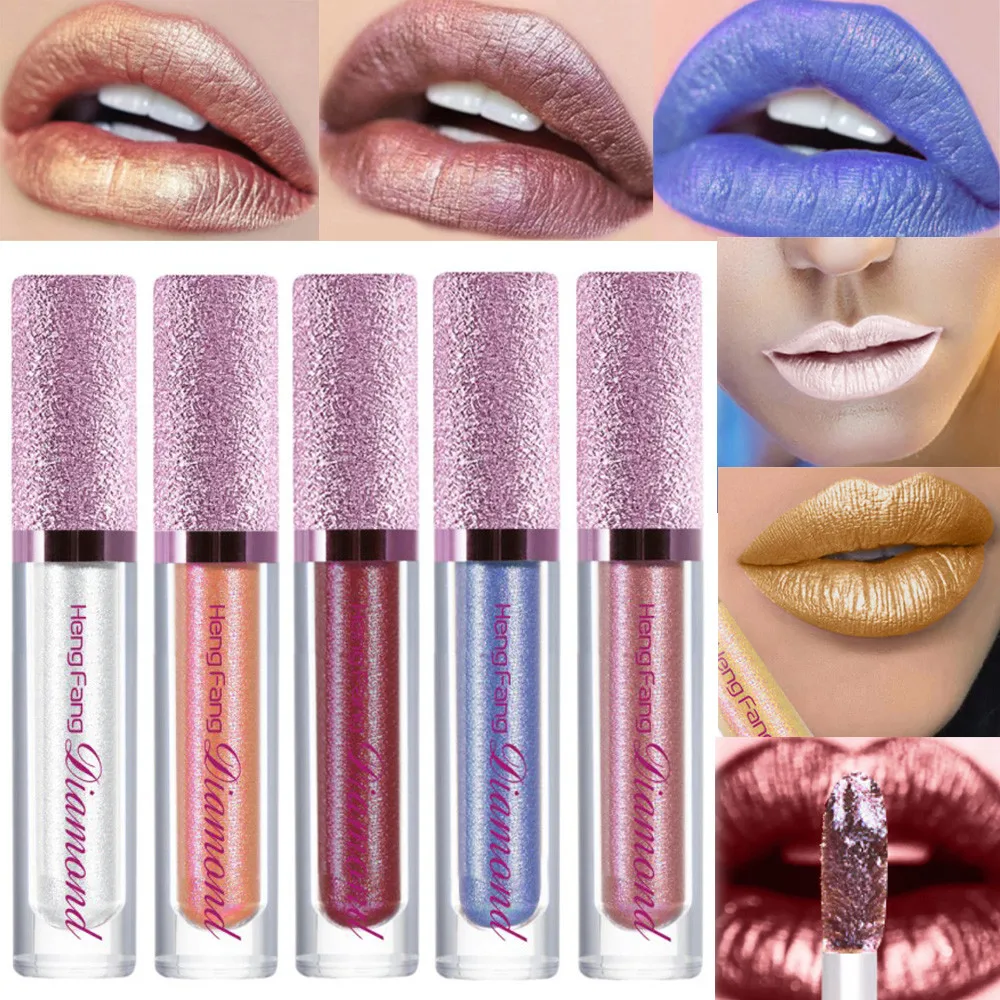 New Shimmer liquid lipstick Diamonds Waterproof Long Lasting lip gloss