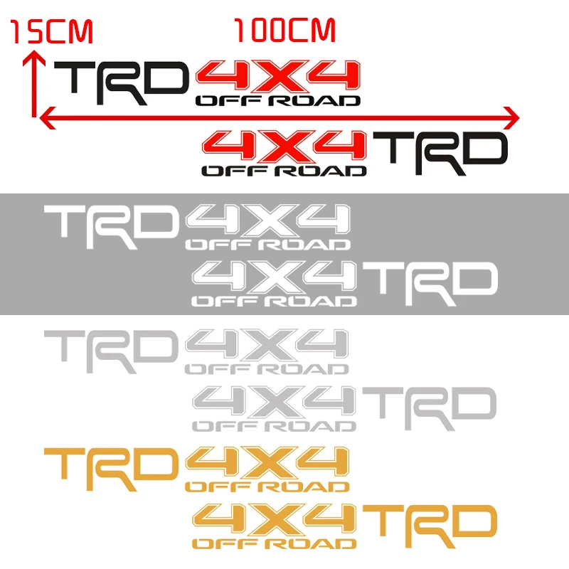 1 пара, 2 шт., автомобильный Стайлинг, бездорожье, TRD, 4X4, автомобильная дверная наклейка, наклейки для автомобиля, обертывания для Toyota RAV4 Avalon Aygo Land Cruiser