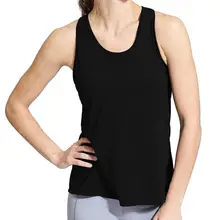 Женский пуловер с круглым вырезом без рукавов для фитнеса и йоги, обычный летний модный топ для фитнеса