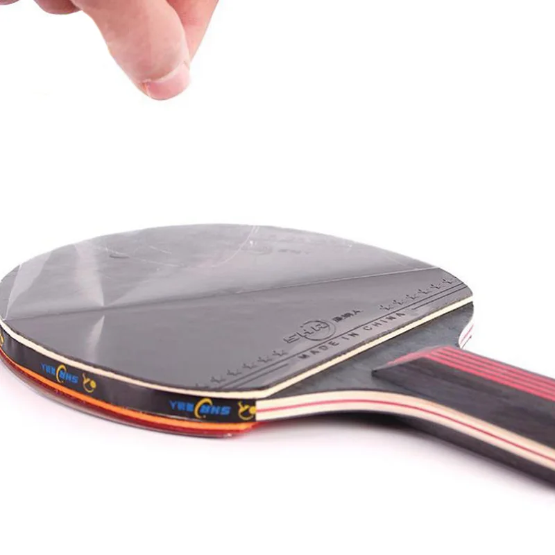 المهنية مضرب تنس طاولة ألياف الكربون شفرة المطاط مع مزدوجة الوجه