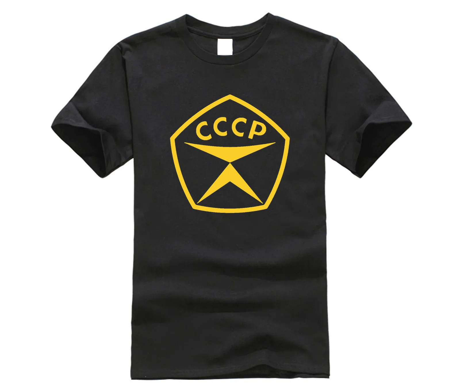 Брендовая футболка 2019 летняя новая футболка с принтом CCCP Мужская футболка из хлопка высокого качества с круглым вырезом