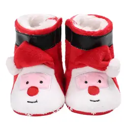 Детская зимняя обувь рождественские Нескользящие зимние сапоги для новорожденных мальчиков и девочек
