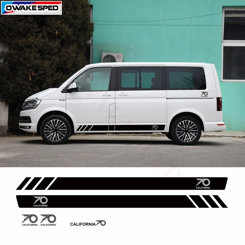 Креативная виниловая наклейка с боковыми полосками для Volkswagen Multivan T5 T6 версия