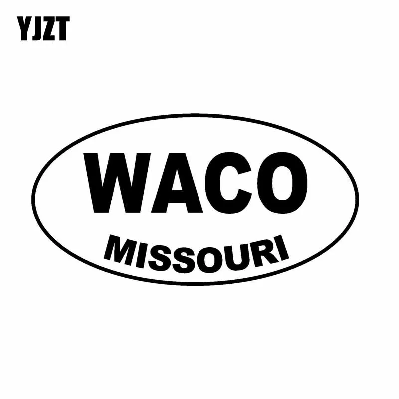 YJZT 13.5CM*7.2CM WACO MISSOURI Oval Car Sticker Vinyl Decal Black
