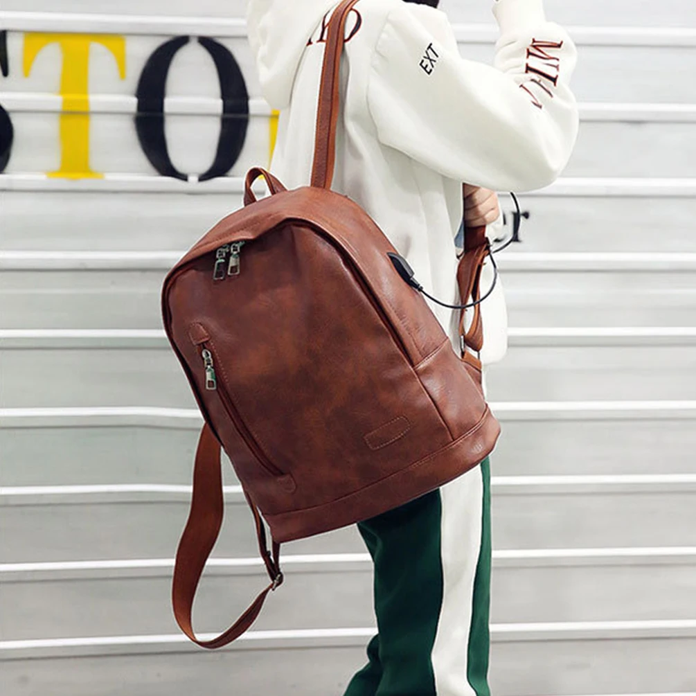 Vbiger PU Backpack School Shoulders Bag Travel Backpacks Casual Daypack