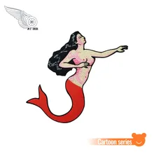 10 шт./партия, вышитая саржевая нашивка в виде русалки, железная одежда,, вышивка, сделай сам, аппликация, значок, летный Костюм, Emb, на заказ