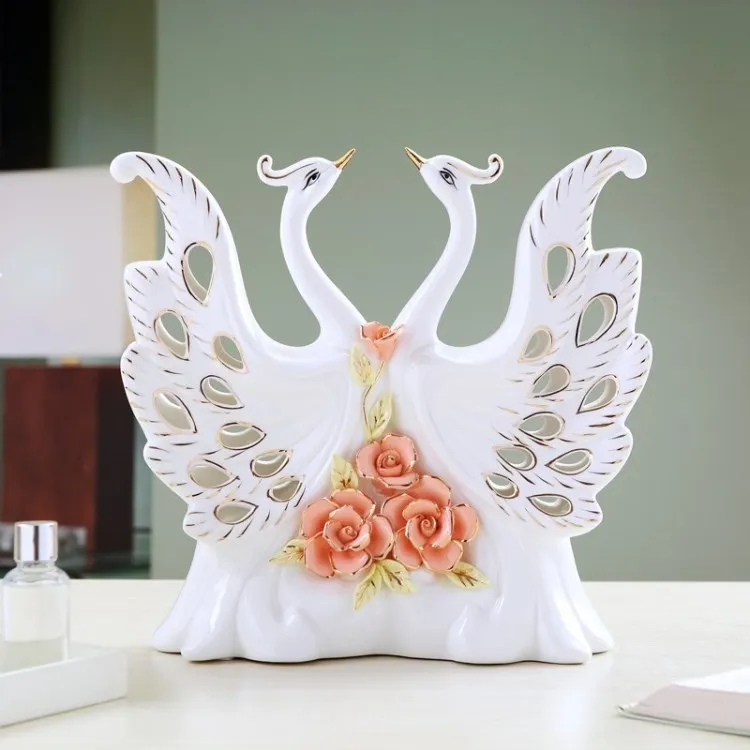 

crafts decor hand wedding cutting dies home art gift craft Modern home ceramic crafts wedding gift decoration lovers swan