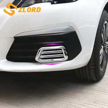 

Zlord Fog Light Trim Strip Grille Fog Light Decoration Bright Frame Cover Stickers for Peugeot 308 Car Accessories