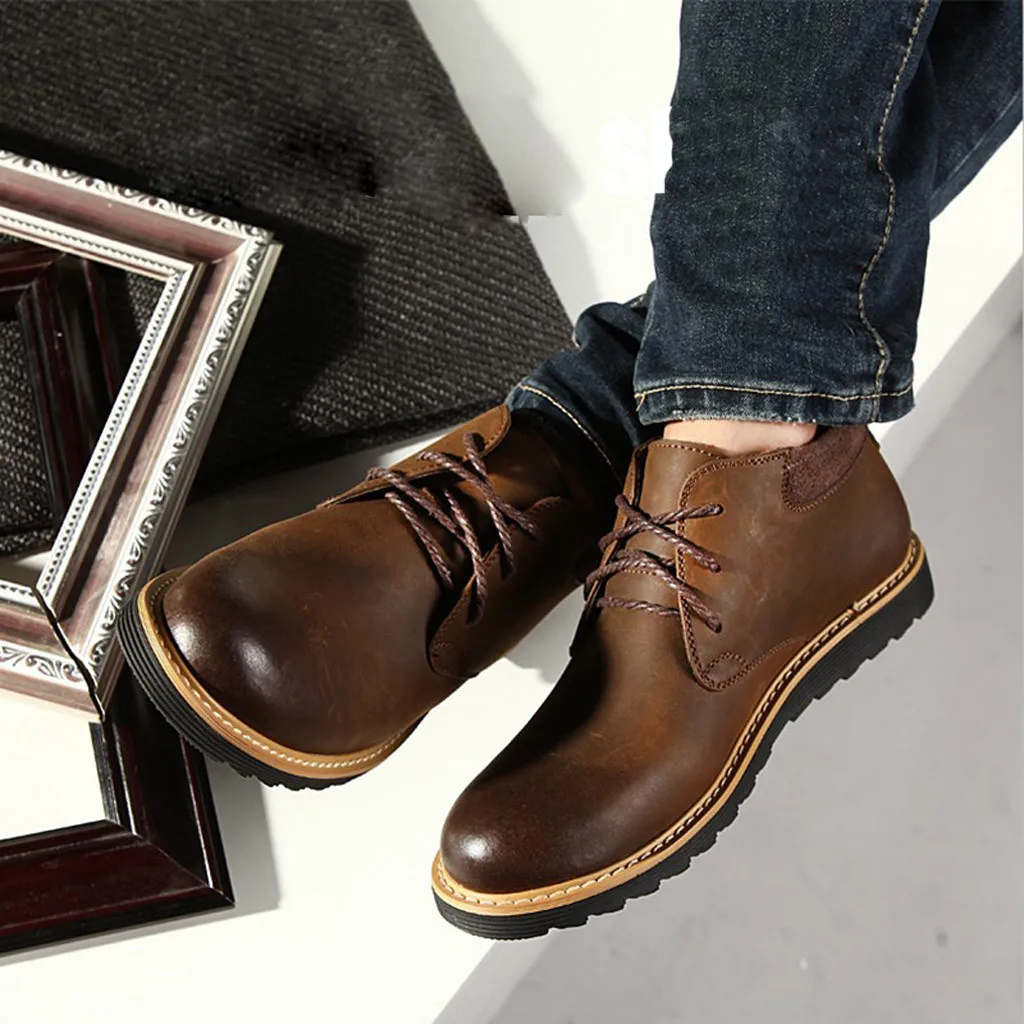 

Brand 2018 New Fashion Cotton Shoes Men's Round Head British Wind Tube Casual Short Boots Tooling Boots 30 Dropshipping