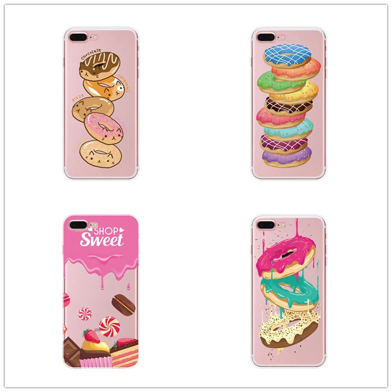 2018 Горячая продажа для Iphone X 8 5 5S 6s Plus 7 задняя крышка Fundas Candy Doughnut окрашенные