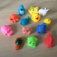 20Pcs/pack Mixed Animals Swimming Water Toys Rubber Float Squeeze Sound Wash Bath Toys Kids Educational Toys 2