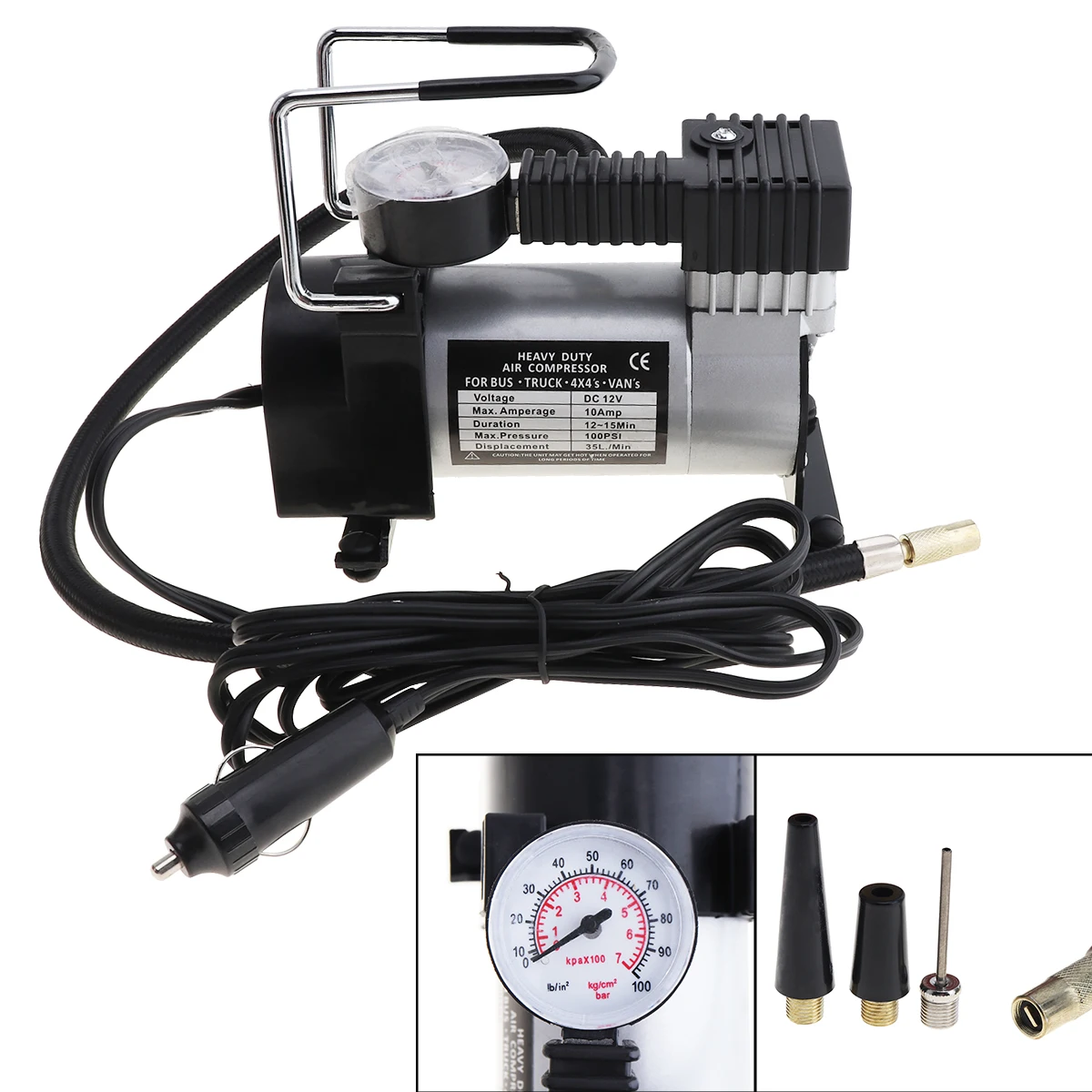 35L/Min Portable 12V digital Car Air Compressor pump kompresor Tyre Tire Inflator with 3Meter