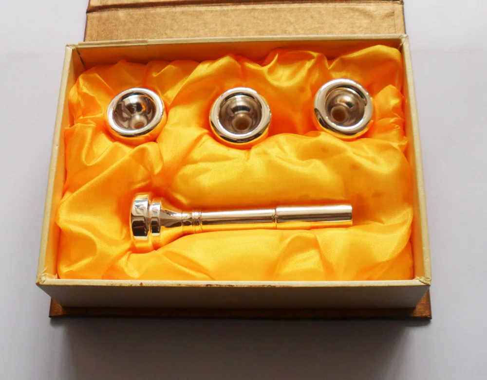 

Trumpet Mouthpiece Set Silver Plated 4 Sizes Convertible 7C 5C 3C 1 1/2C