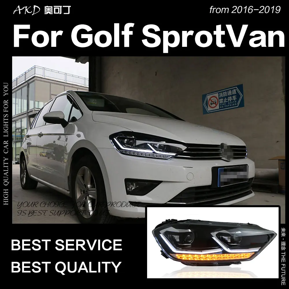 Стайлинга автомобилей фара для спортивный фургон Golf фар Гольф 7 Sportsvan светодиодный фары bi xenon объектив проектора авто аксессуары