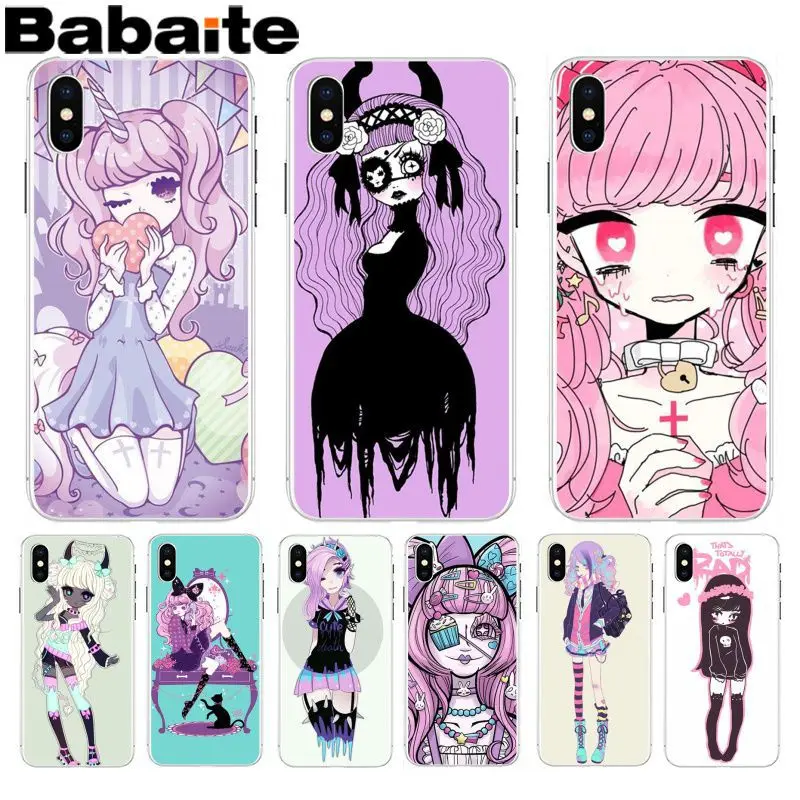 

Babaite Pastel Goth Girl Bats Rainbows Multi Colors Original Phone case cover for Apple iPhone8 7 6 6S Plus X XS max 5 5S SE XR