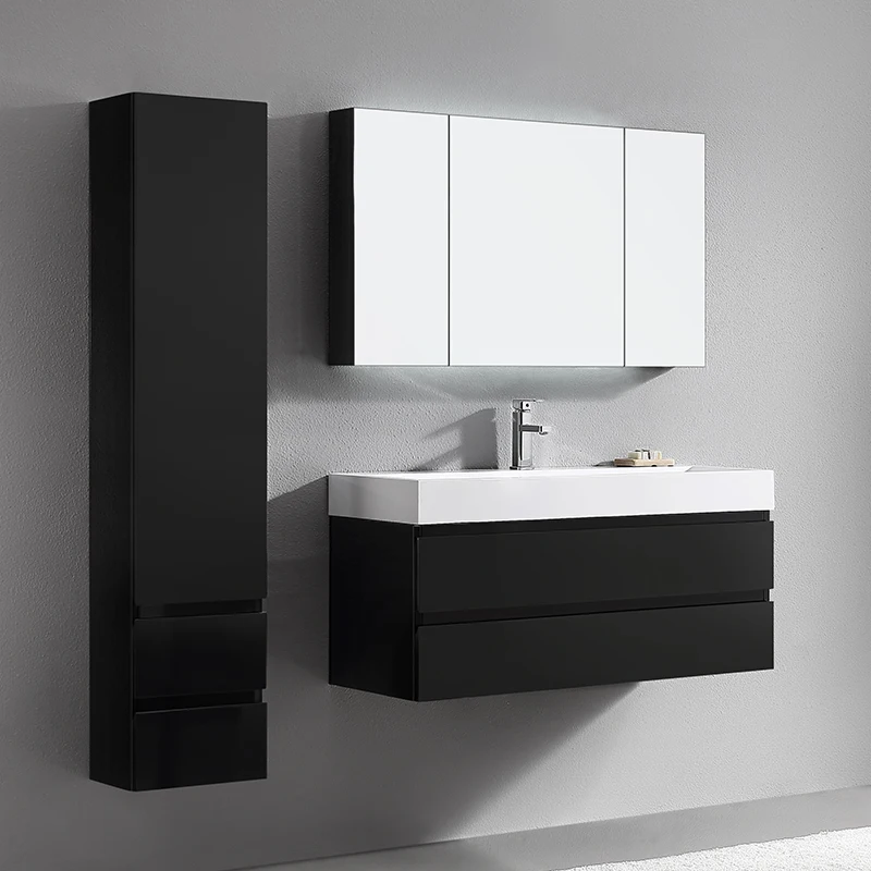 Customized Modern White Bathroom Vanity With 2 Mirrors And Lights Customized Modern White Bathroom Vanity