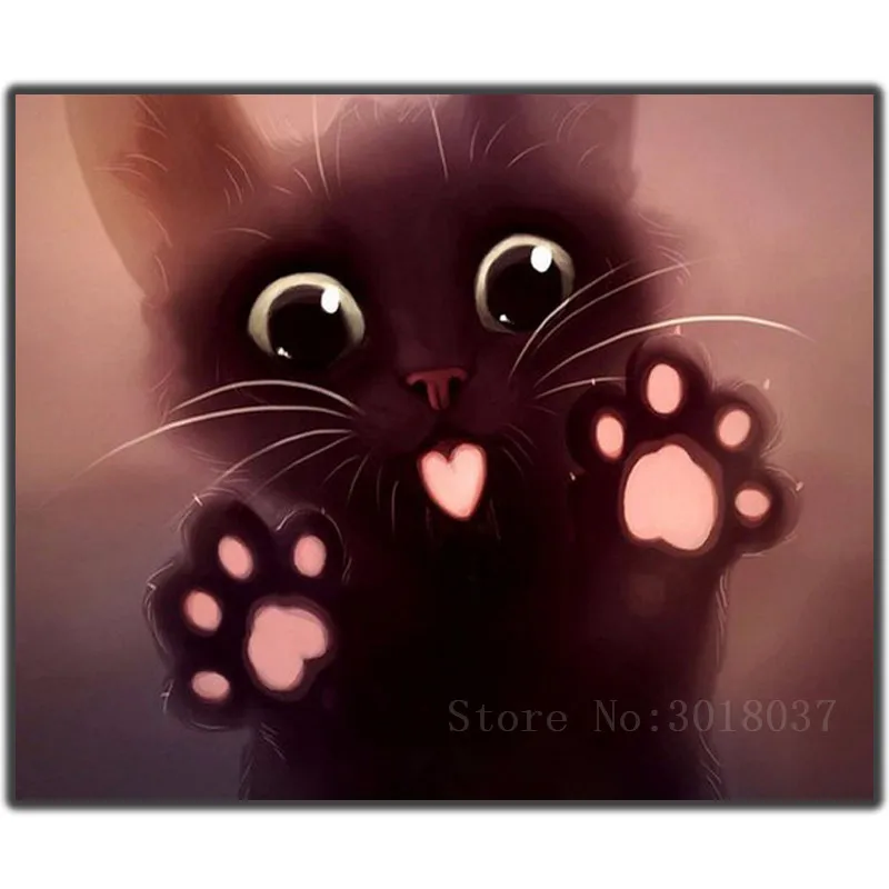 

5D Diy Diamond Painting Cross Stitch Kitten Lying On The Glass Needlework Diamond Embroidery Full Round Mosaic Decoration Resin