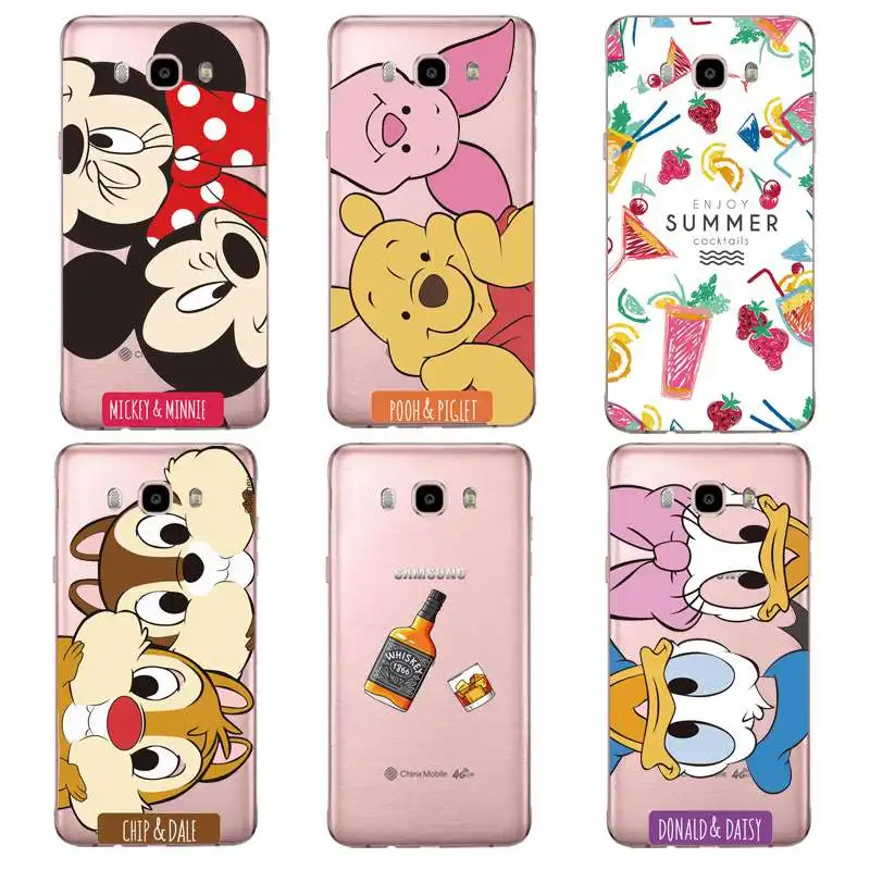 

Ice cream Soft Clear TPU Phone Case For Samsung J3 J5 J7 S6 S7 S8 note8 A3 A5 C7 J2prime Printed Coque Micky Cover Free Shipping