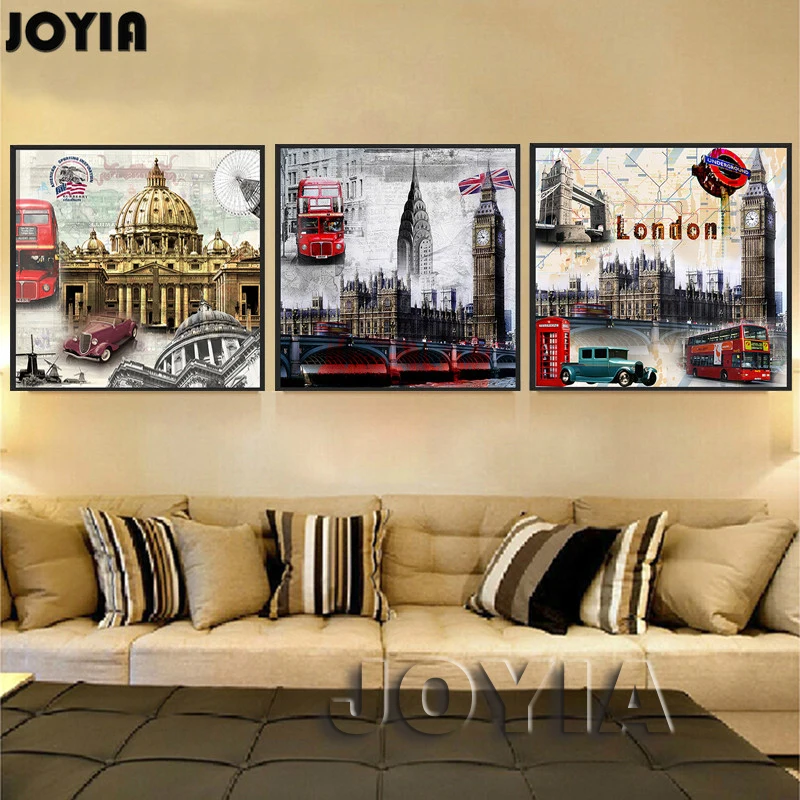 3 Panel Modern Wall Painting Canvas European Style British Historical