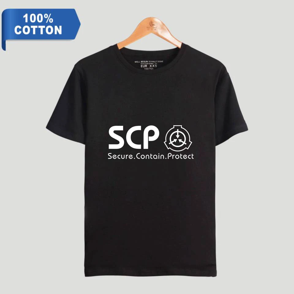 

2019 100% Cotton t-shirts Scp Foundation 2D Print Women and Men Clothes 2019 Hot Sale summer Short Sleeve K-pops T-Shirts Plus