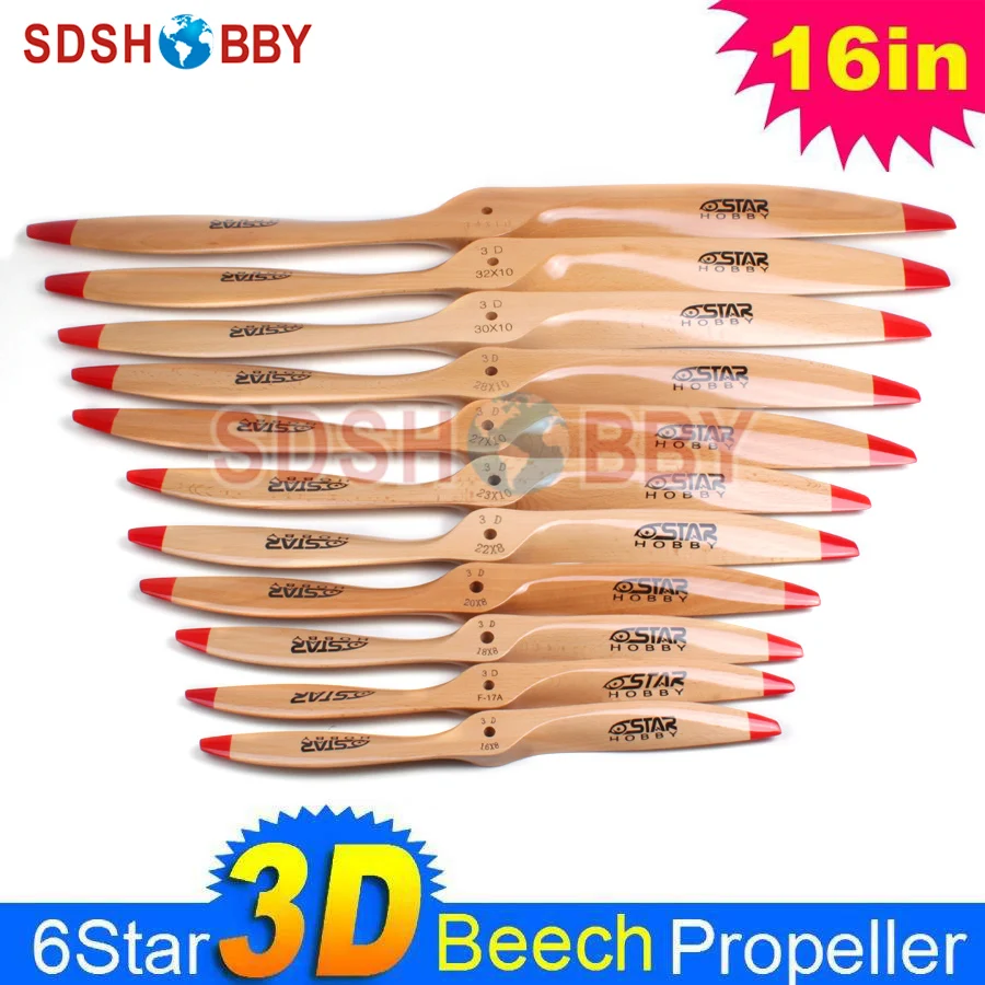 

1pc 6STARHOBBY 3D Wooden Propeller/ Beech Propeller 16A 16*8 16x8 for RC Gasoline/ Petrol Airplane
